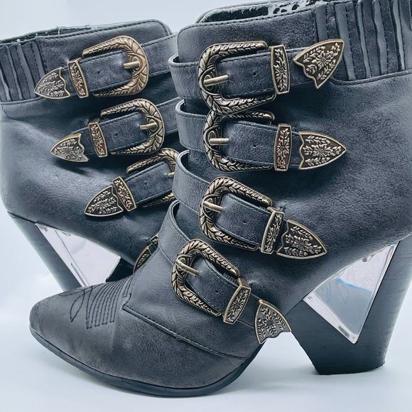 Priviliged Ankle Boots - Black "Siegal "Western Ankle Boots - Picture 6 of 16